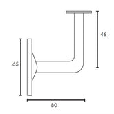 MOD 50 - ROUND 316 STAINLESS STEEL WALL SUPPORT FIXED FLAT SADDLE